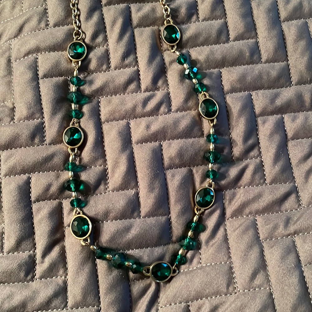 The Limited Green and Gold Long necklace 30”